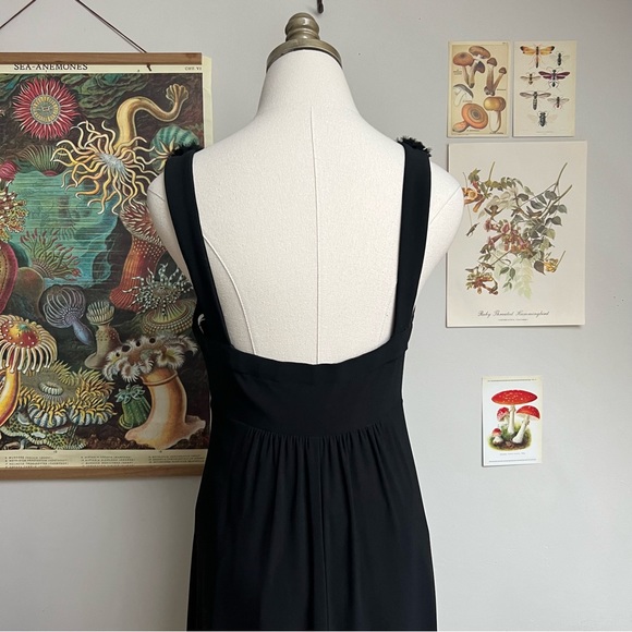 Oleg Cassini Black Ruffle Cocktail Dress Sweetheart Neckline size 8 medium - Picture 7 of 8